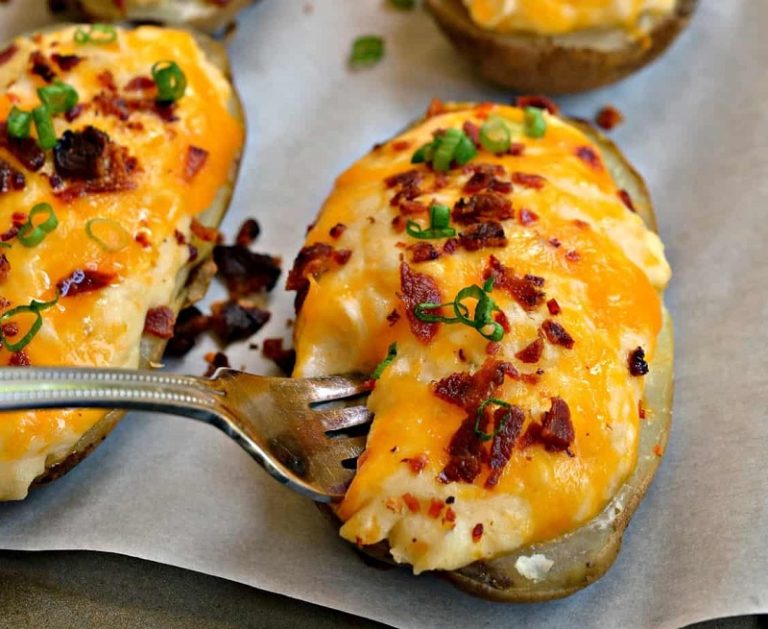 Recipe Of Baked Stuffed Potatoes With Bacon And Cheese Slow Food on